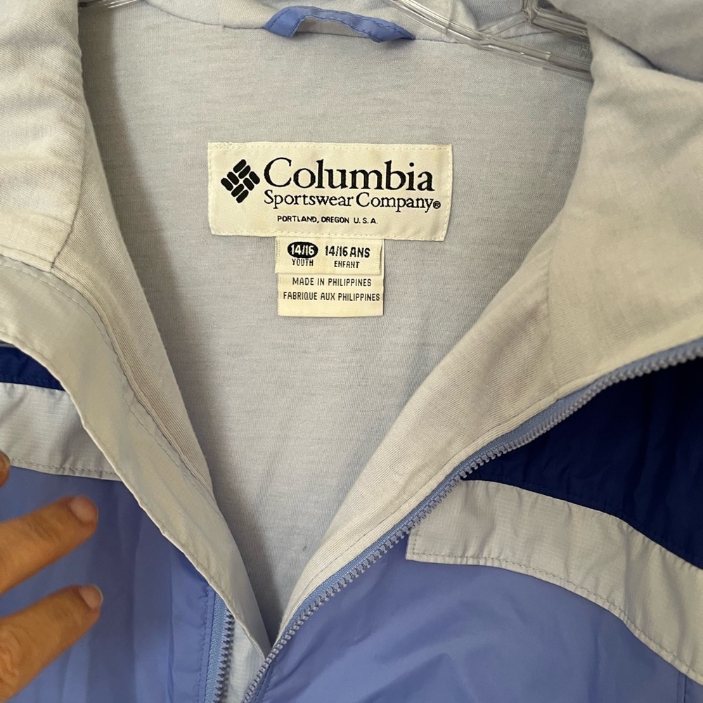 Retro 1990s Columbia Colorblock
Hooded Windbreaker Jacket -
Youth L / Adult XS - Picture 6 of 6